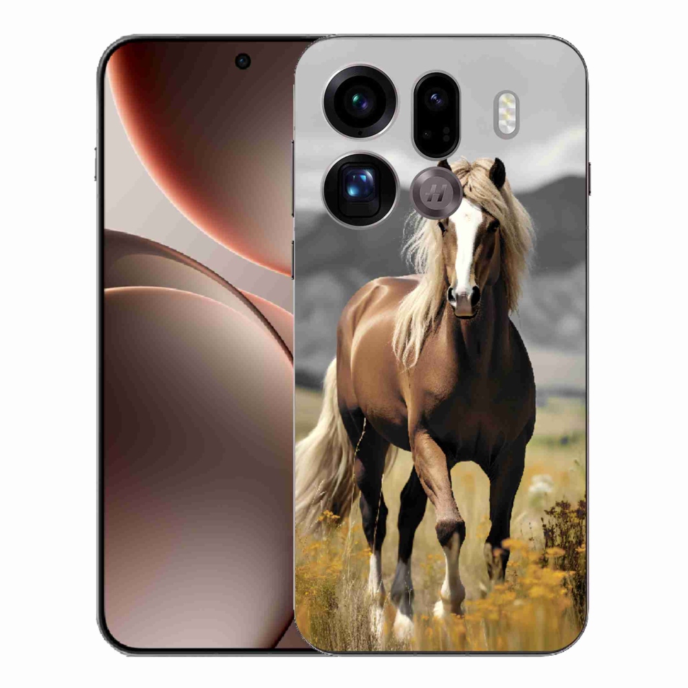 Gélový kryt mmCase na Oppo Find X9 Pro - hnedý kôň 1