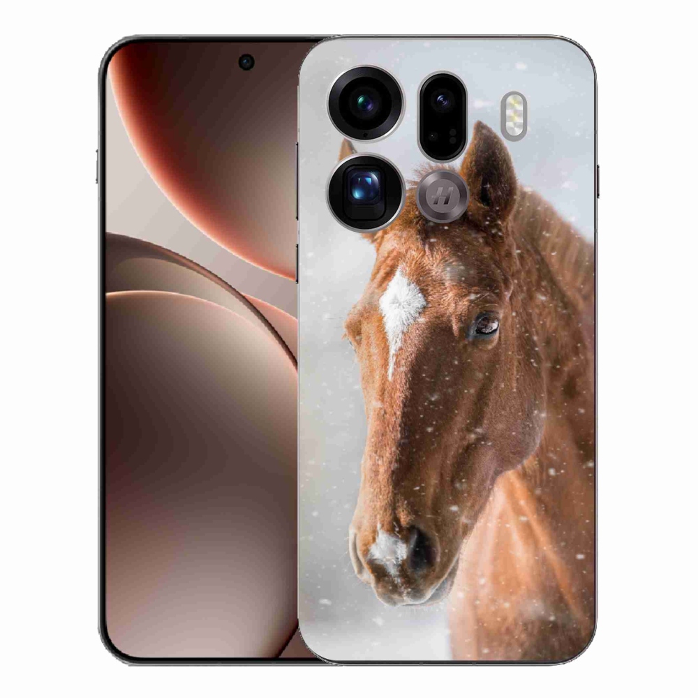 Gélový kryt mmCase na Oppo Find X9 Pro - hnedý kôň 2