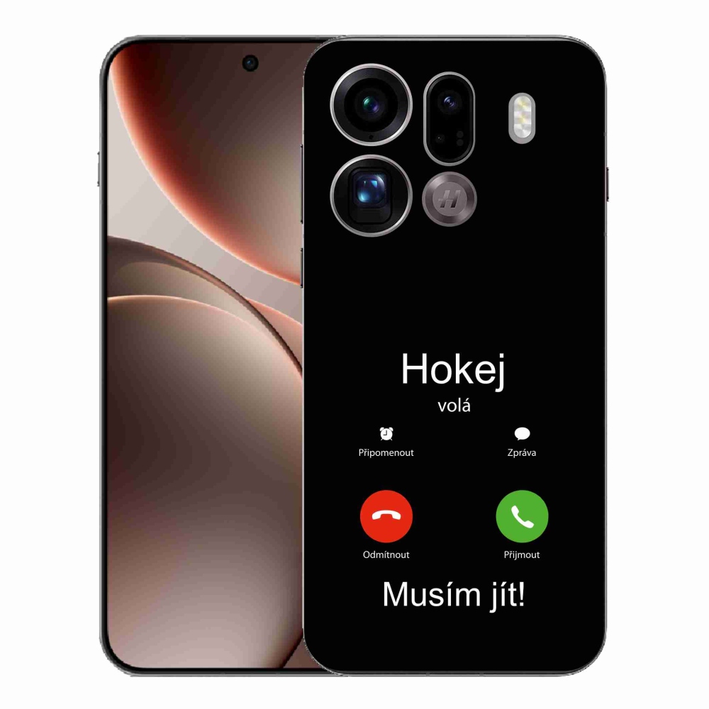 Gélový kryt mmCase na Oppo Find X9 Pro - hokej volá čierne pozadie