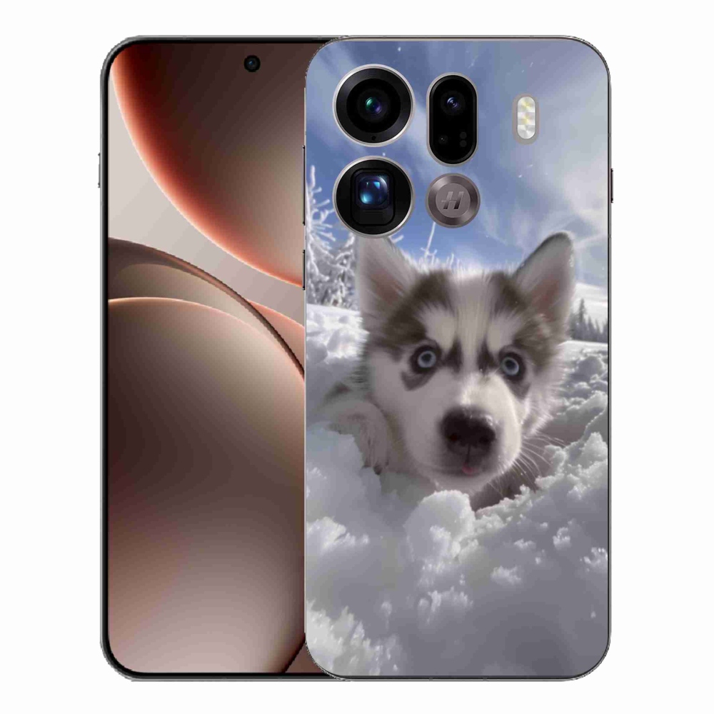 Gélový kryt mmCase na Oppo Find X9 Pro - husky v snehu