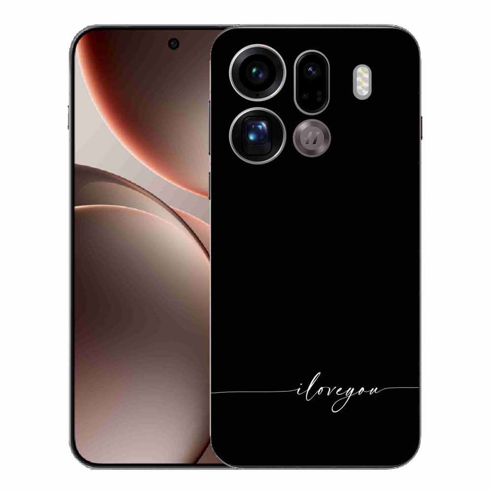 Gélový kryt mmCase na Oppo Find X9 Pro - I love you čierne pozadie