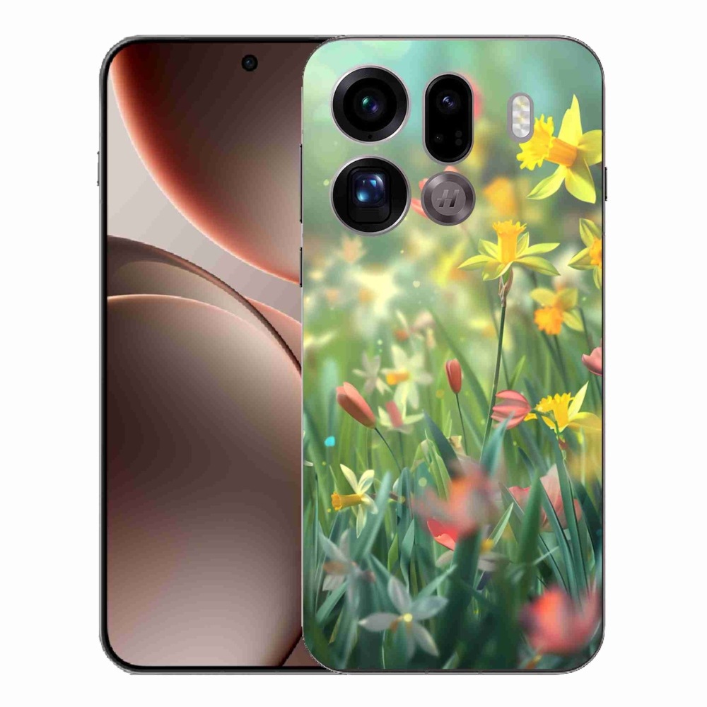 Gélový kryt mmCase na Oppo Find X9 Pro - jarné kvety