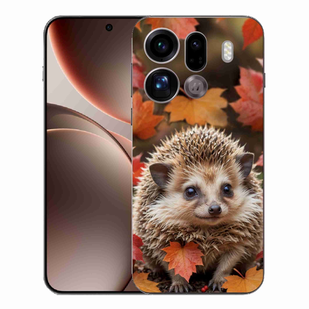Gélový kryt mmCase na Oppo Find X9 Pro - ježko v lístii