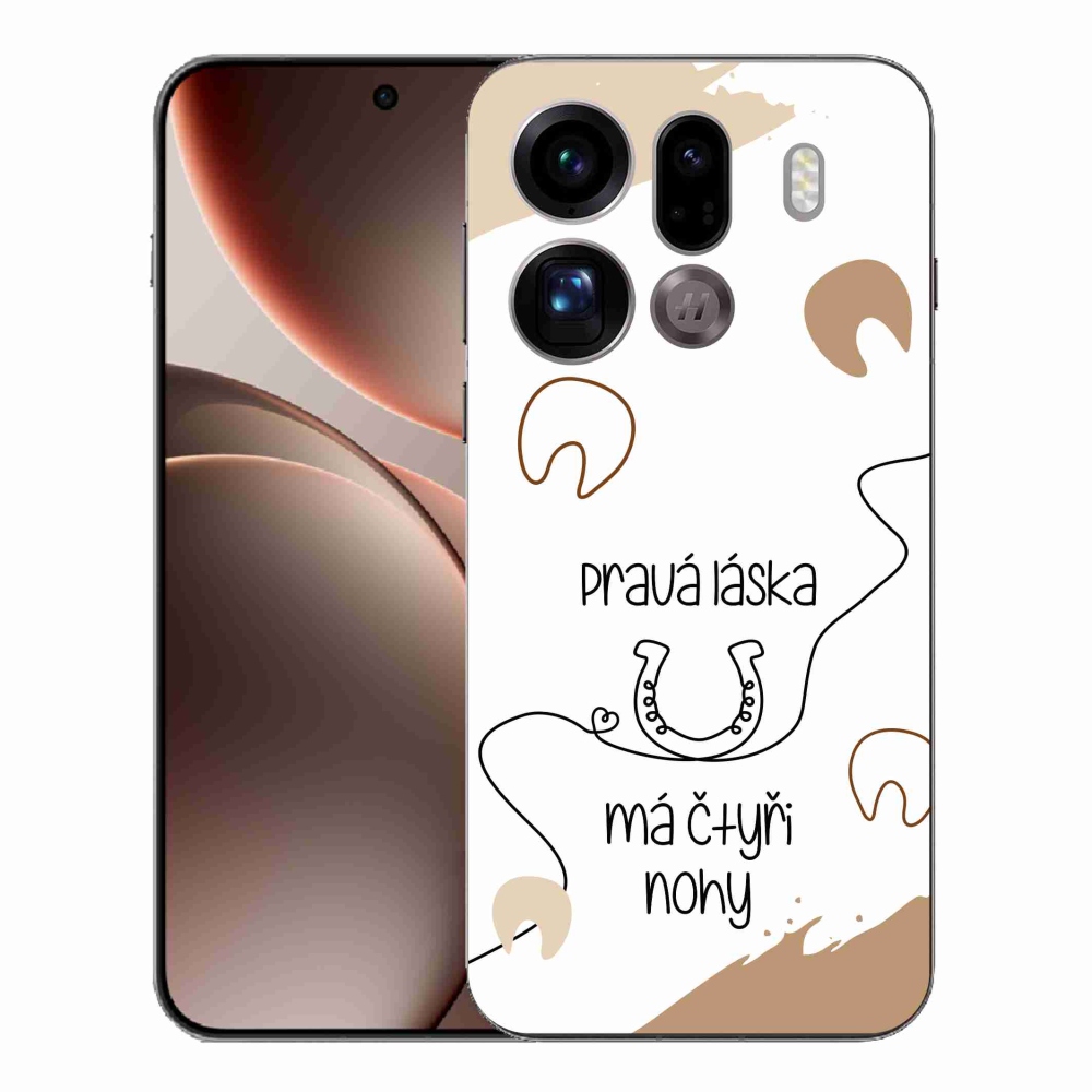 Gélový kryt mmCase na Oppo Find X9 Pro - konský motív biele pozadie