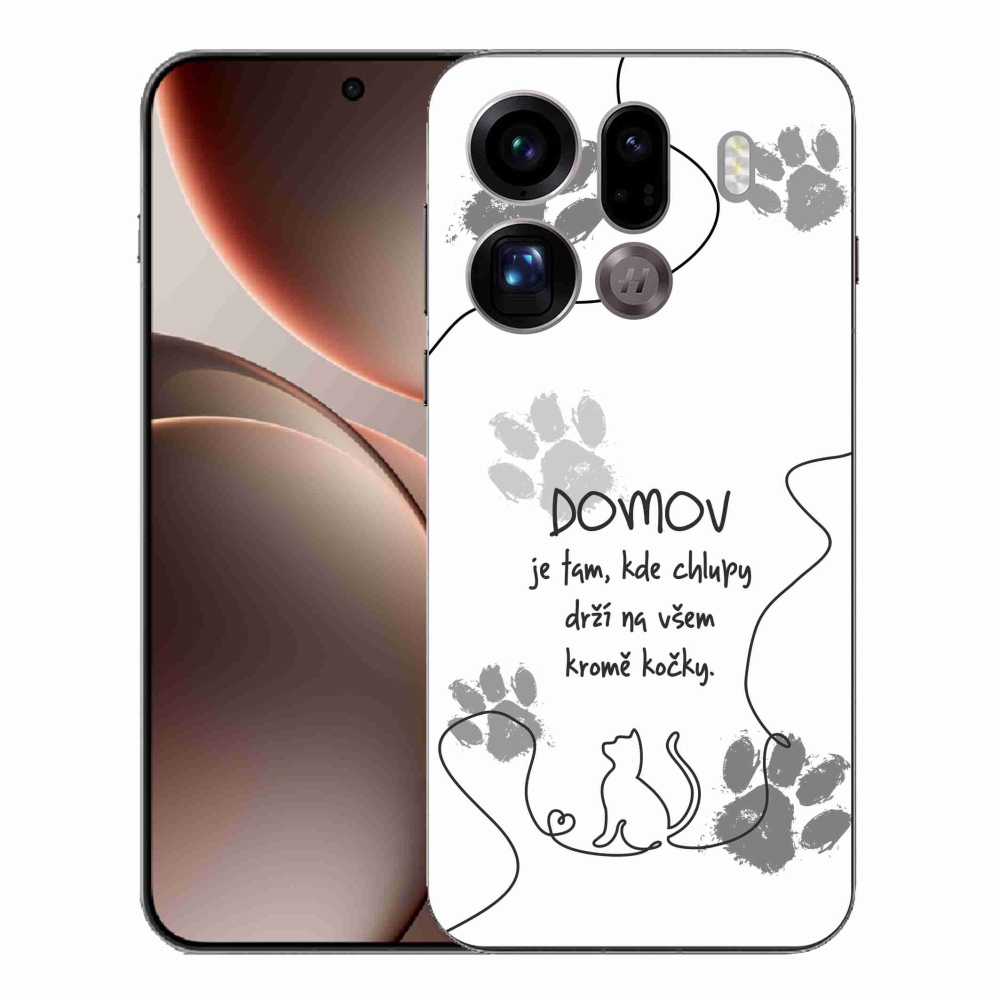 Gélový kryt mmCase na Oppo Find X9 Pro - mačacie motív biele pozadie