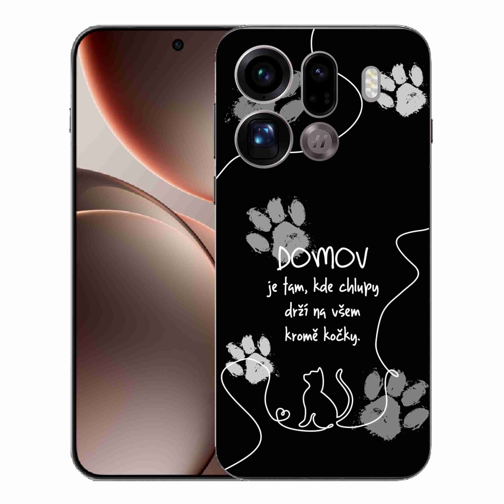 Gélový kryt mmCase na Oppo Find X9 Pro - mačacie motív čierne pozadie