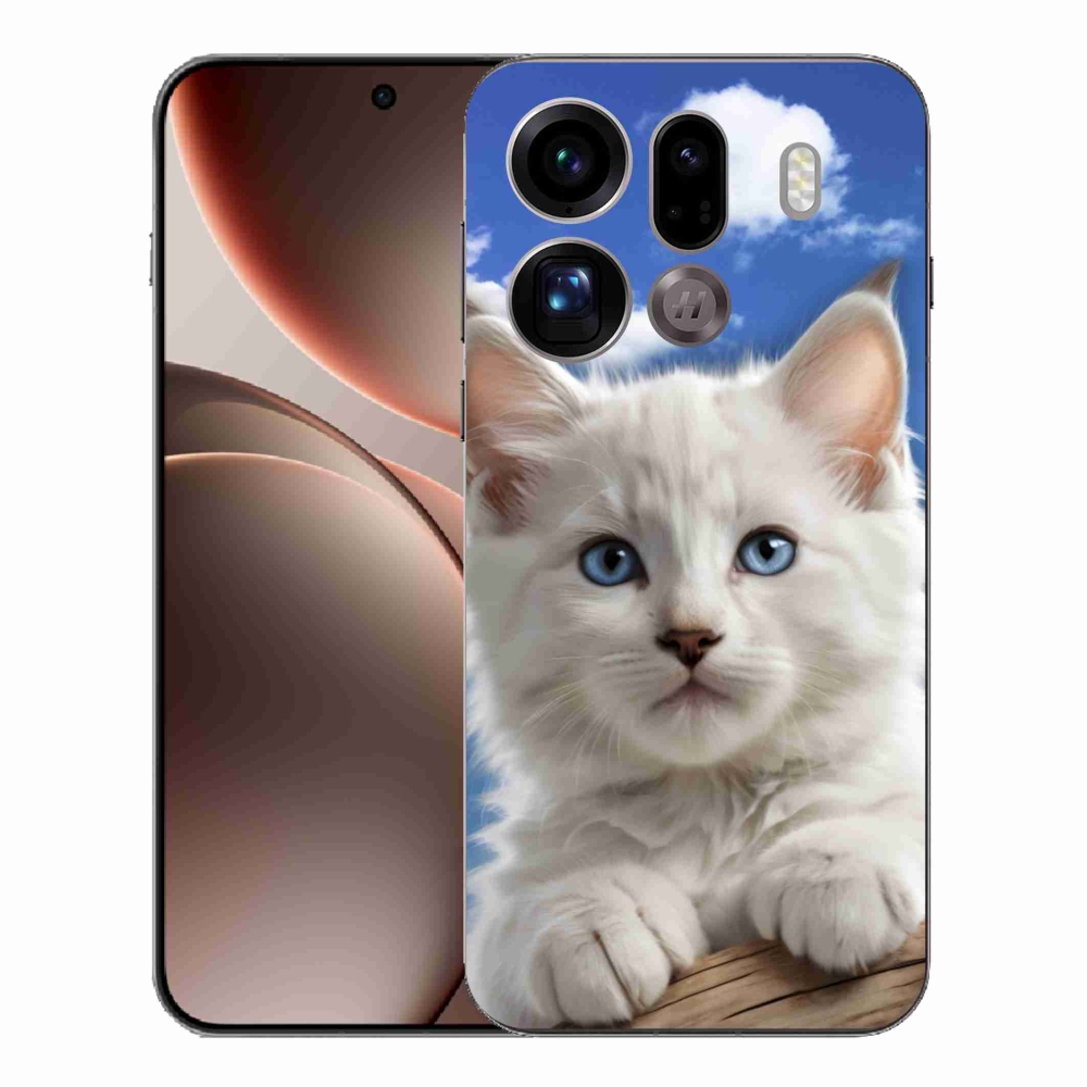 Gélový kryt mmCase na Oppo Find X9 Pro - mačiatko a oblaky