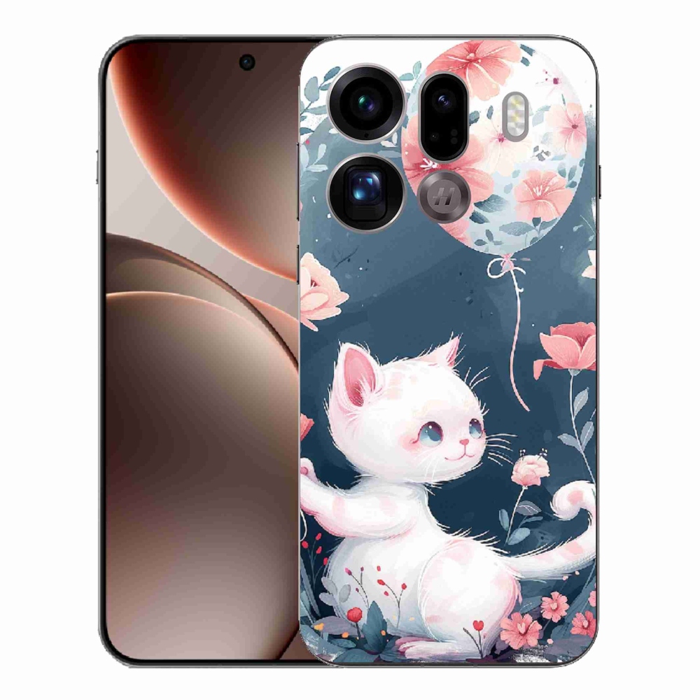 Gélový kryt mmCase na Oppo Find X9 Pro - mačiatko s balónikom