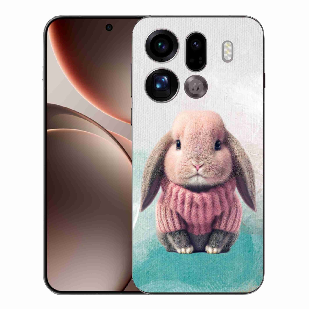 Gélový kryt mmCase na Oppo Find X9 Pro - zajačik vo svetri