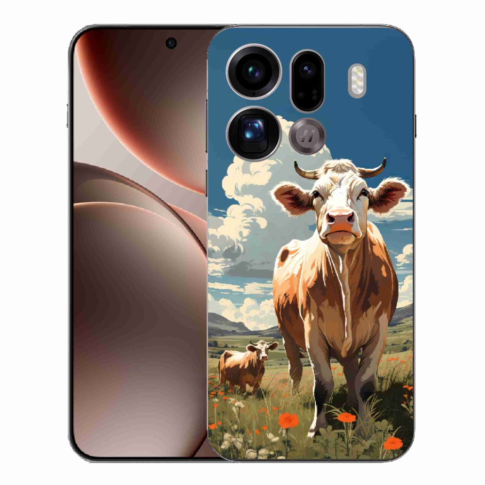Gélový kryt mmCase na Oppo Find X9 Pro - kravy na lúke