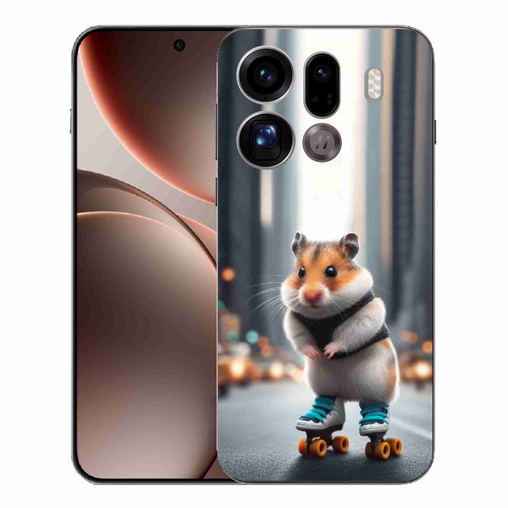 Gélový kryt mmCase na Oppo Find X9 Pro - škrečok na korčuliach