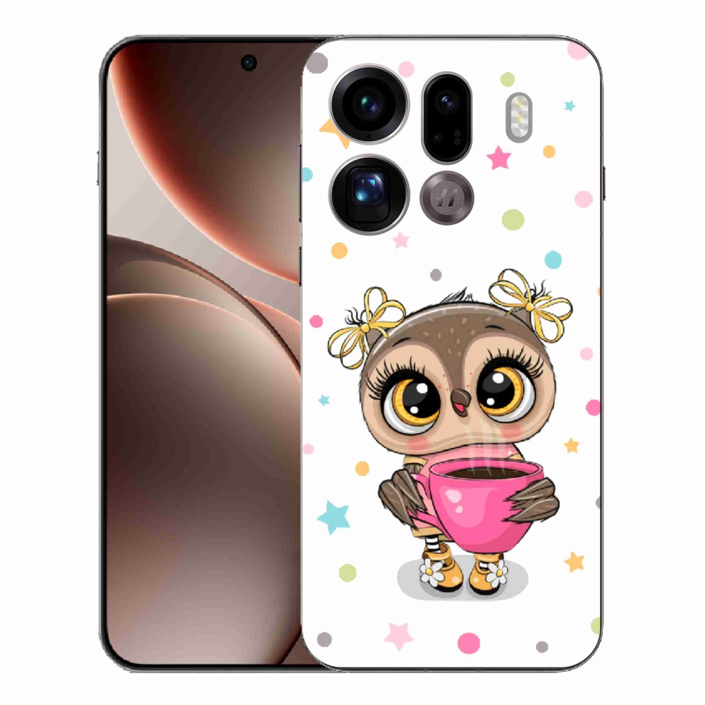 Gélový kryt mmCase na Oppo Find X9 Pro - kreslená sovička