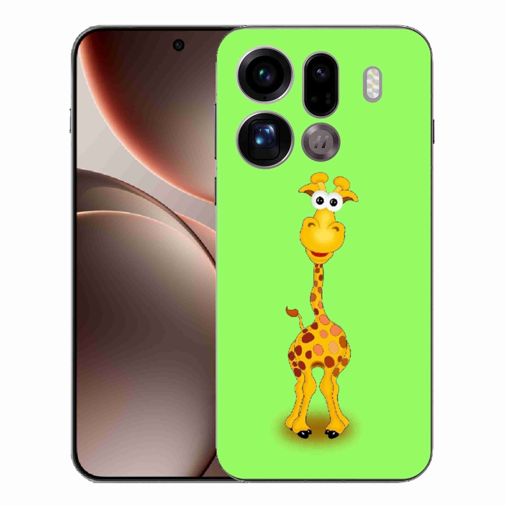 Gélový kryt mmCase na Oppo Find X9 Pro - kreslená žirafa