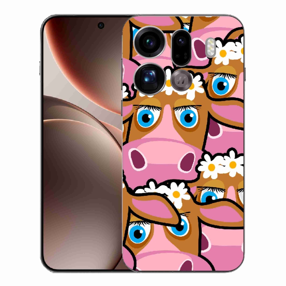 Gélový kryt mmCase na Oppo Find X9 Pro - kreslené kravičky
