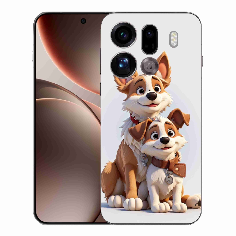 Gélový kryt mmCase na Oppo Find X9 Pro - kreslenie psy