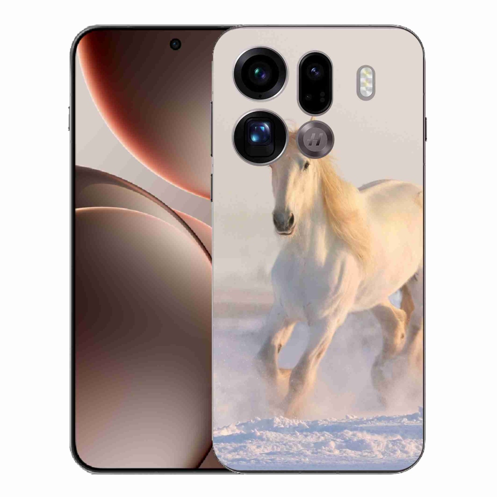 Gélový kryt mmCase na Oppo Find X9 Pro - kôň v snehu