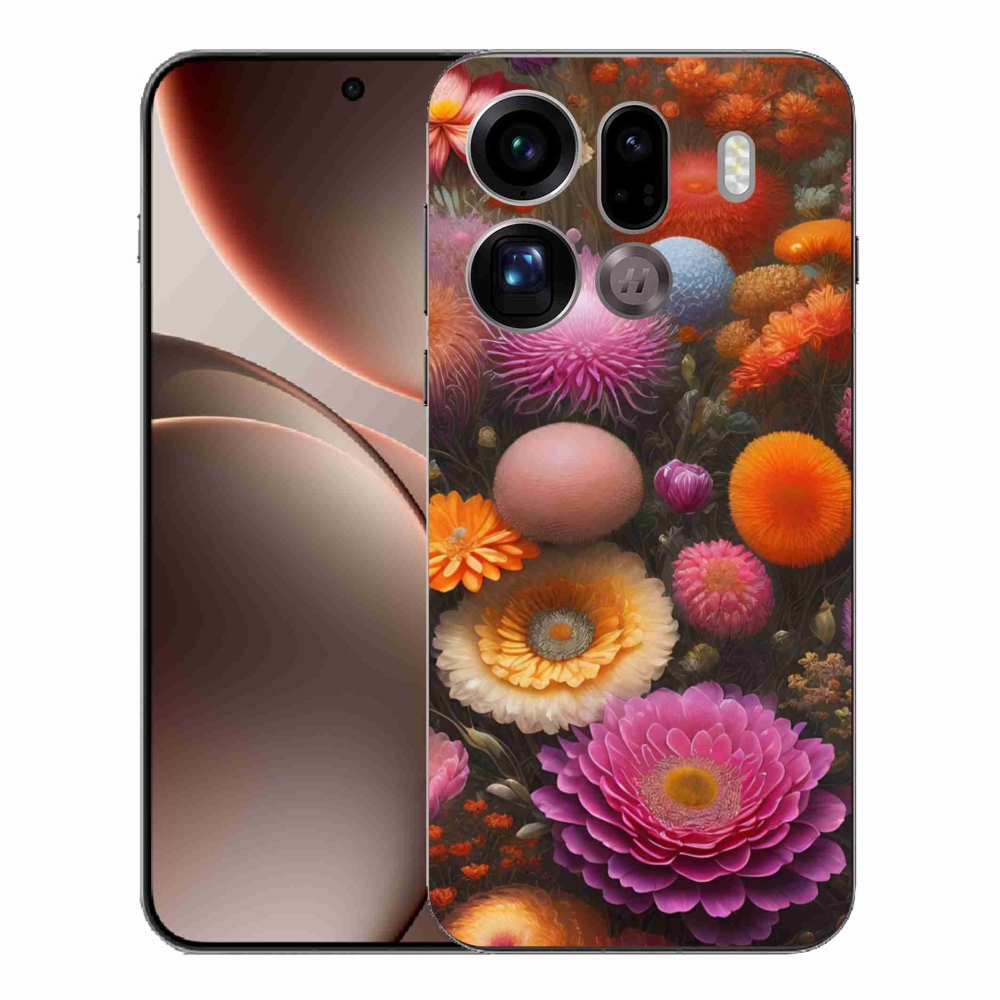 Gélový kryt mmCase na Oppo Find X9 Pro - kvetinová kompozícia