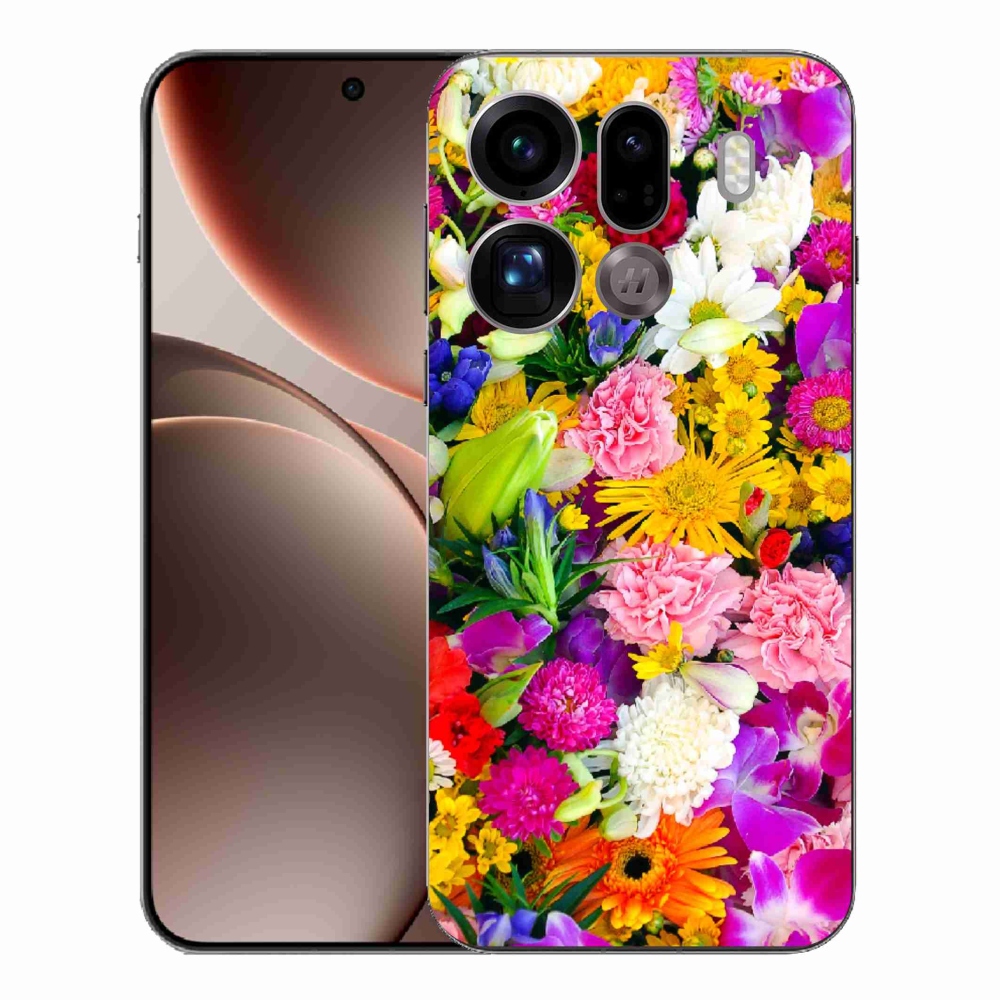 Gélový kryt mmCase na Oppo Find X9 Pro - kvety 12