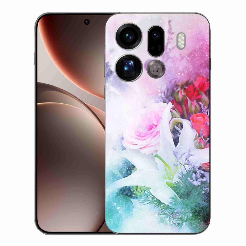 Gélový kryt mmCase na Oppo Find X9 Pro - kvety 4