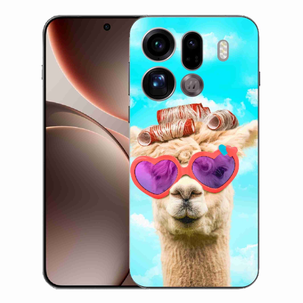 Gélový kryt mmCase na Oppo Find X9 Pro - lama s okuliarmi