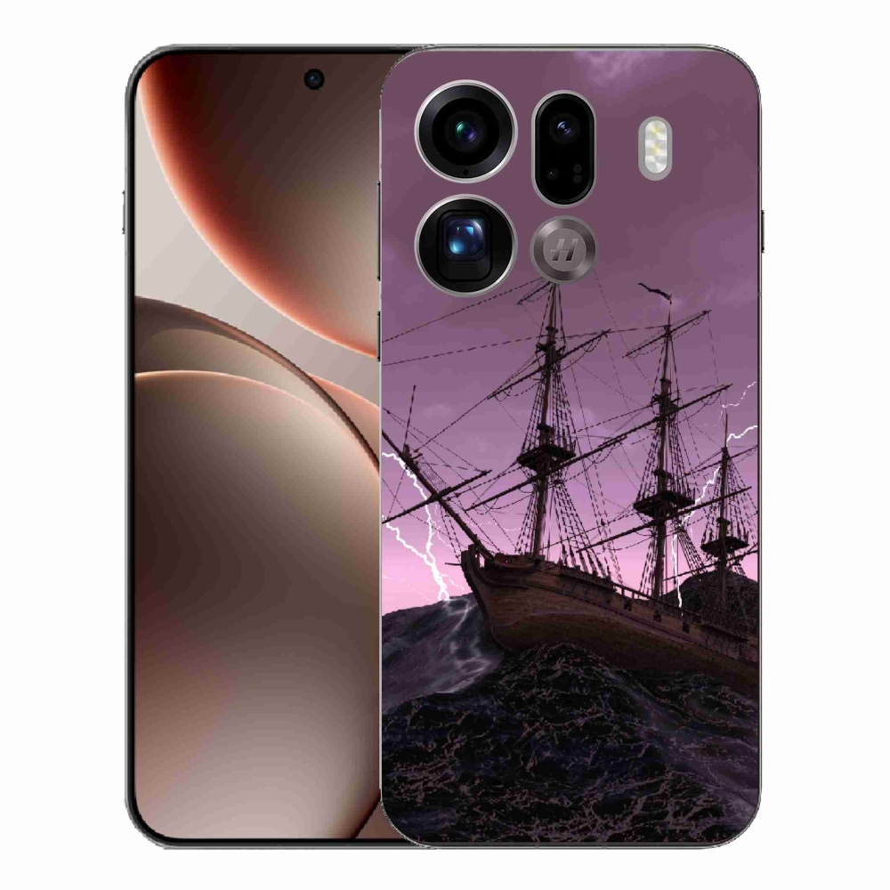 Gélový kryt mmCase na Oppo Find X9 Pro - loď v búrke