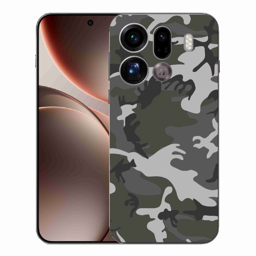 Gélový kryt mmCase na Oppo Find X9 Pro - maskáčový vzor