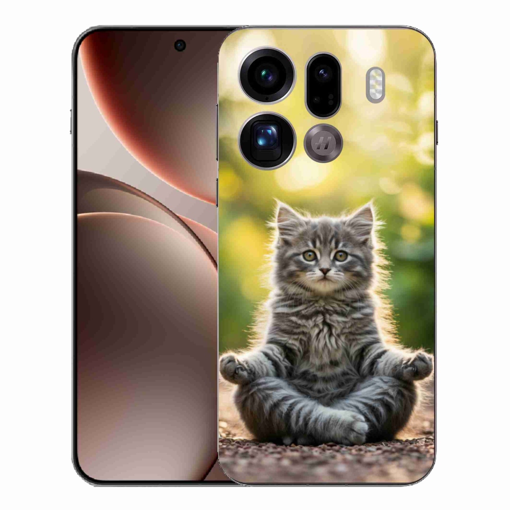 Gélový kryt mmCase na Oppo Find X9 Pro - meditujúce mačiatko