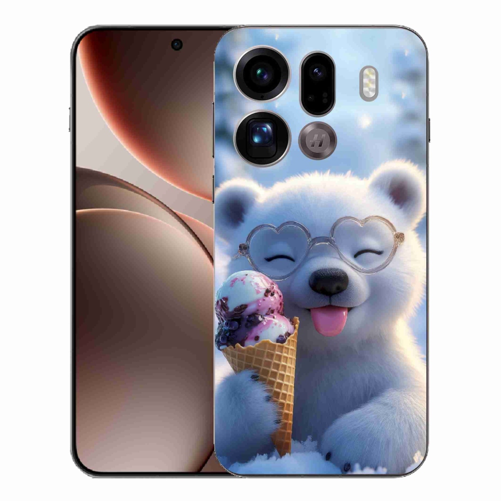 Gélový kryt mmCase na Oppo Find X9 Pro - medvedík so zmrzlinou