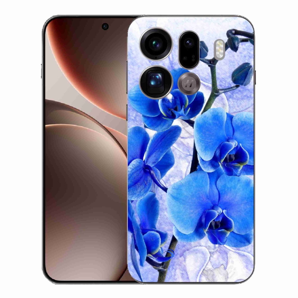 Gélový kryt mmCase na Oppo Find X9 Pro - modré kvety