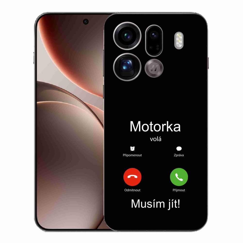 Gélový kryt mmCase na Oppo Find X9 Pro - motorka volá čierne pozadie