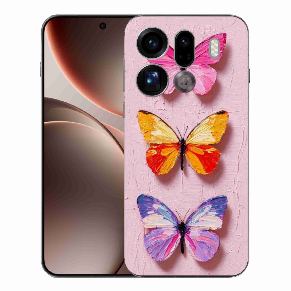 Gélový kryt mmCase na Oppo Find X9 Pro - motýlia trojica