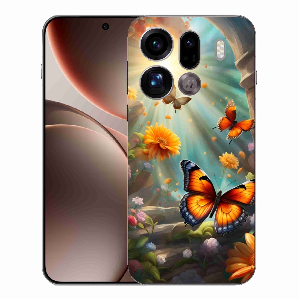 Gélový kryt mmCase na Oppo Find X9 Pro - motýlia záhrada 2
