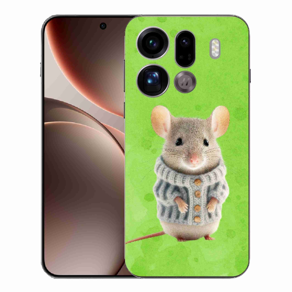 Gélový kryt mmCase na Oppo Find X9 Pro - myška vo svetri