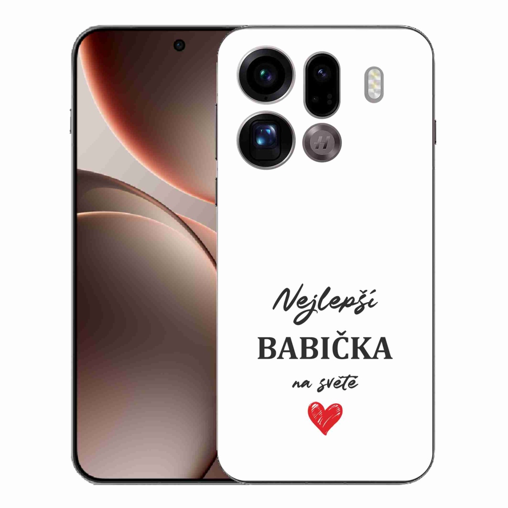 Gélový kryt mmCase na Oppo Find X9 Pro - najlepšia babička 1 biele pozadie