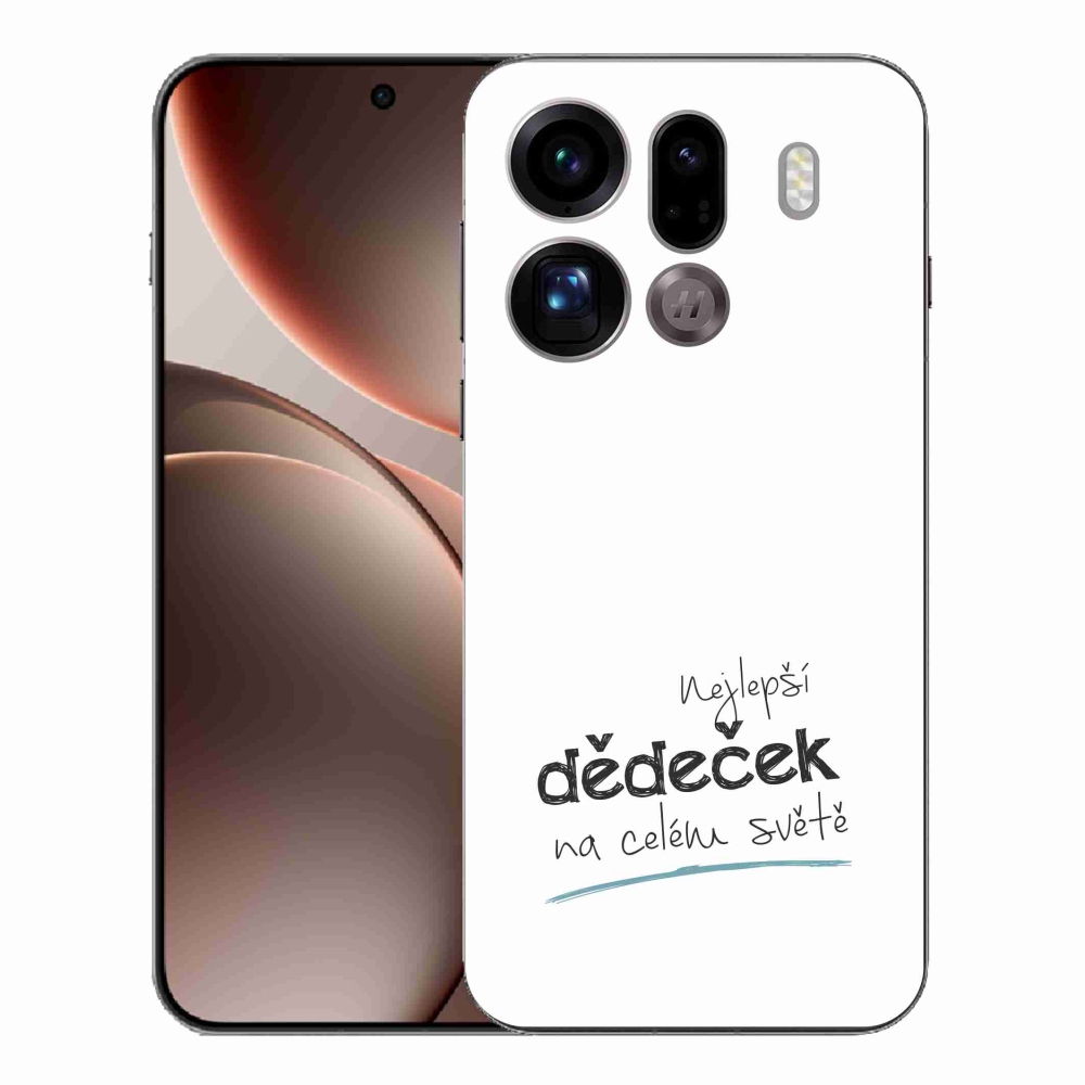 Gélový kryt mmCase na Oppo Find X9 Pro - najlepší dedko 3 biele pozadie