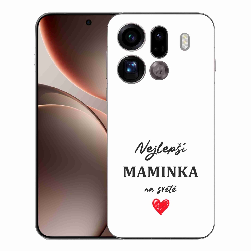 Gélový kryt mmCase na Oppo Find X9 Pro - najlepšia mamička 1 biele pozadie