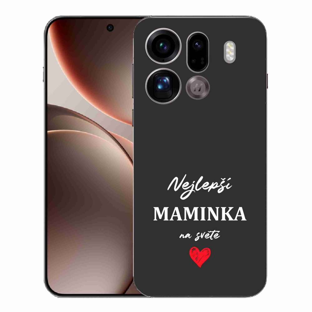 Gélový kryt mmCase na Oppo Find X9 Pro - najlepšia mamička 1 čierne pozadie