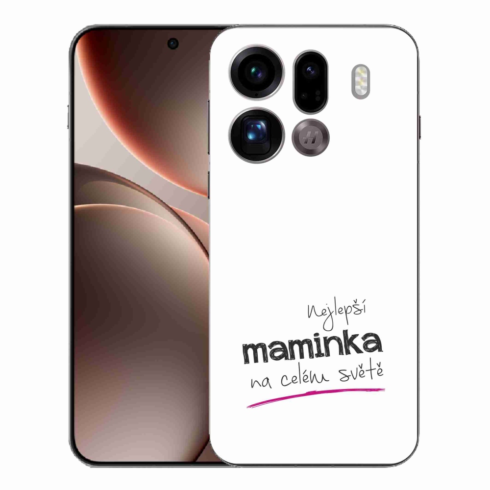 Gélový kryt mmCase na Oppo Find X9 Pro - najlepšia mamička 4 biele pozadie