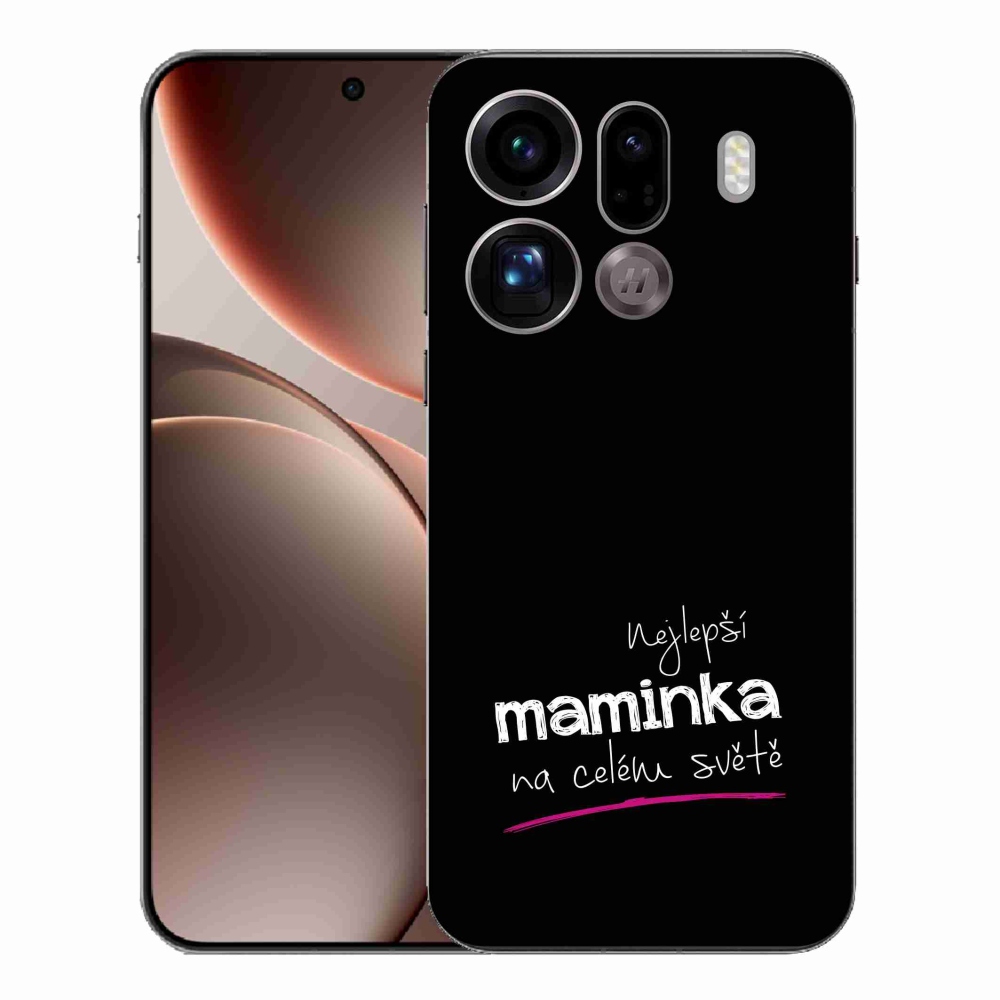 Gélový kryt mmCase na Oppo Find X9 Pro - najlepšia mamička 4 čierne pozadie