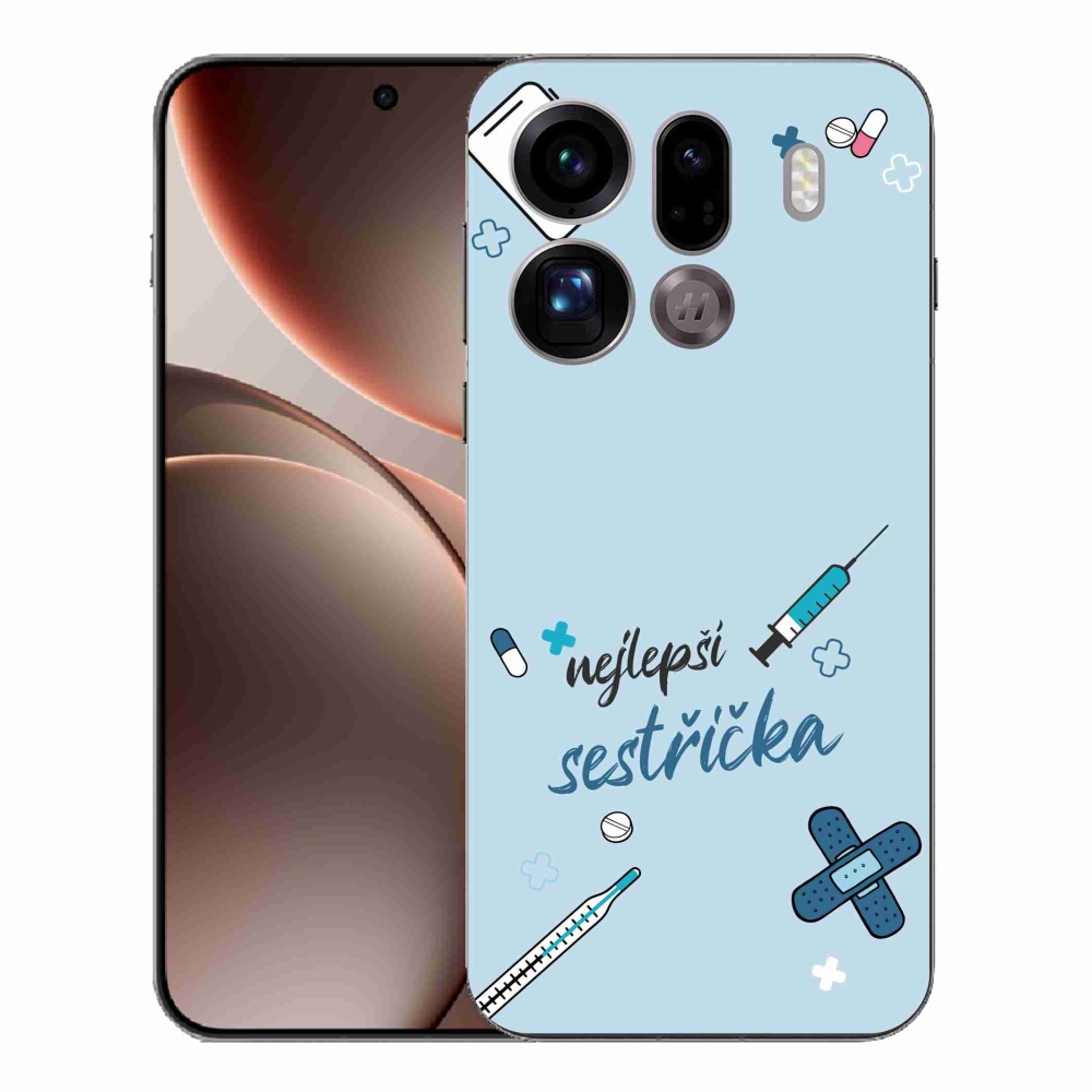 Gélový kryt mmCase na Oppo Find X9 Pro - najlepšia sestrička modré pozadie