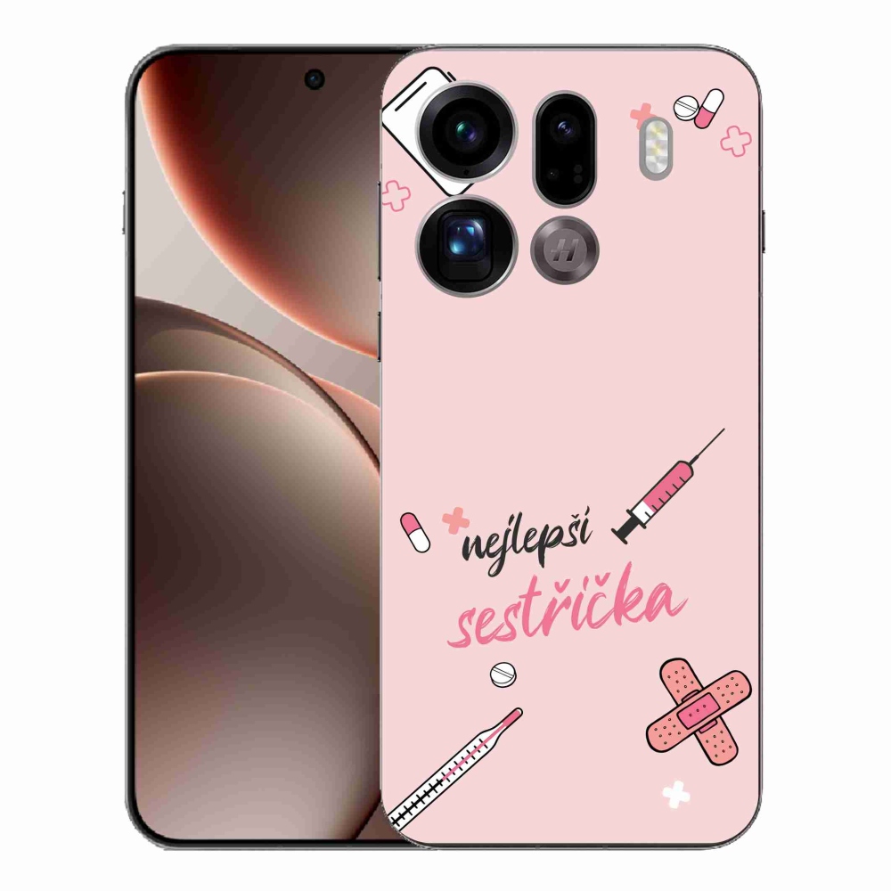 Gélový kryt mmCase na Oppo Find X9 Pro - najlepšia sestrička ružové pozadie