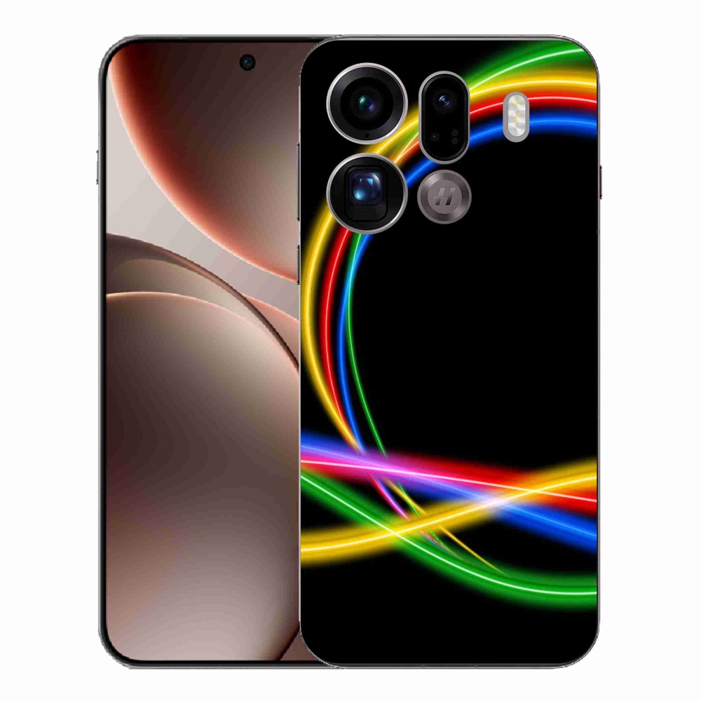 Gélový kryt mmCase na Oppo Find X9 Pro - neónové kruhy