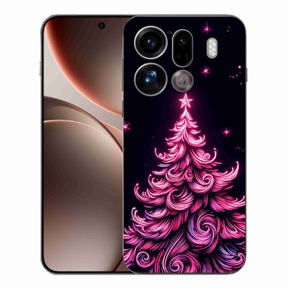 Gélový kryt mmCase na Oppo Find X9 Pro - neónový vianočný stromček 2