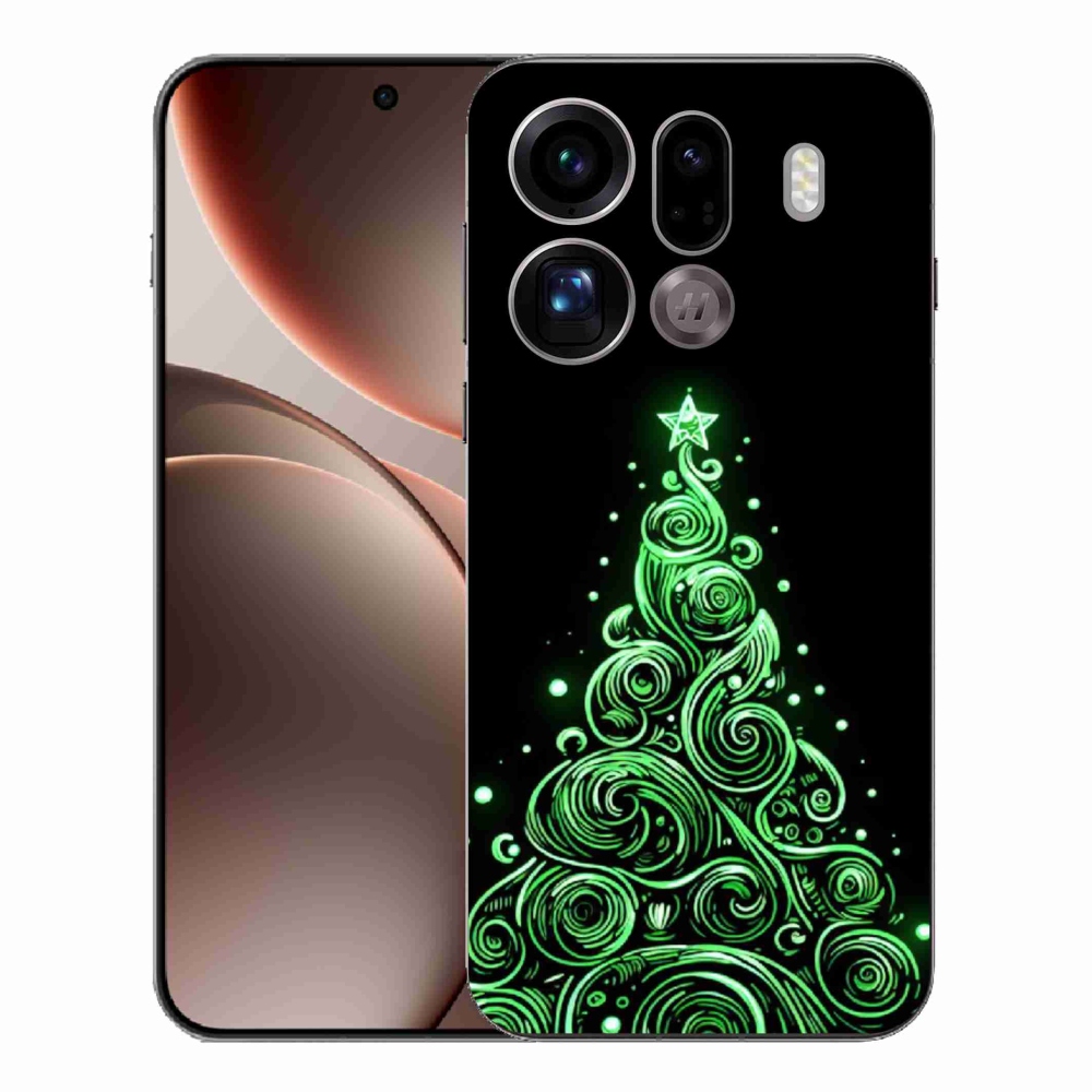 Gélový kryt mmCase na Oppo Find X9 Pro - neónový vianočný stromček 3