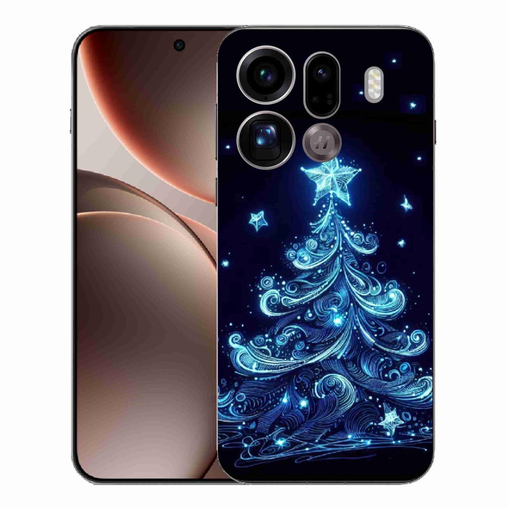 Gélový kryt mmCase na Oppo Find X9 Pro - neónový vianočný stromček 4