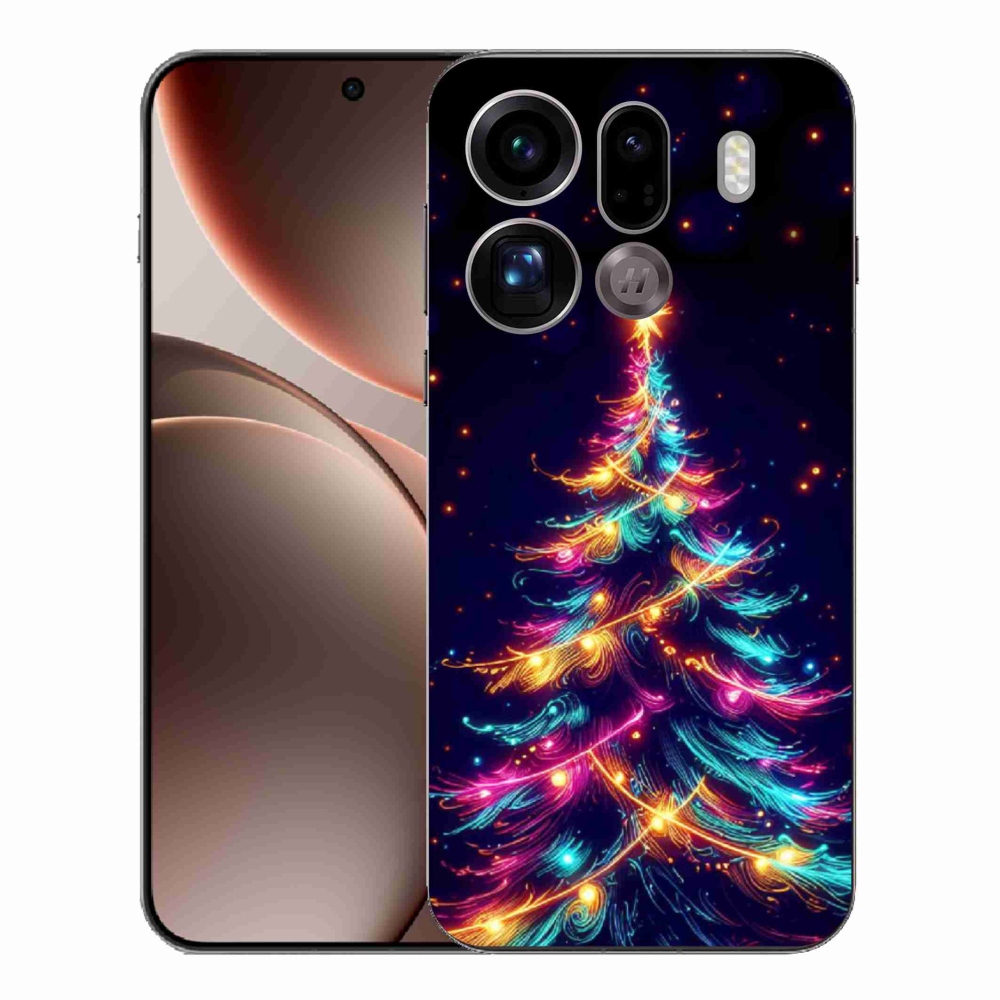 Gélový kryt mmCase na Oppo Find X9 Pro - neónový vianočný stromček