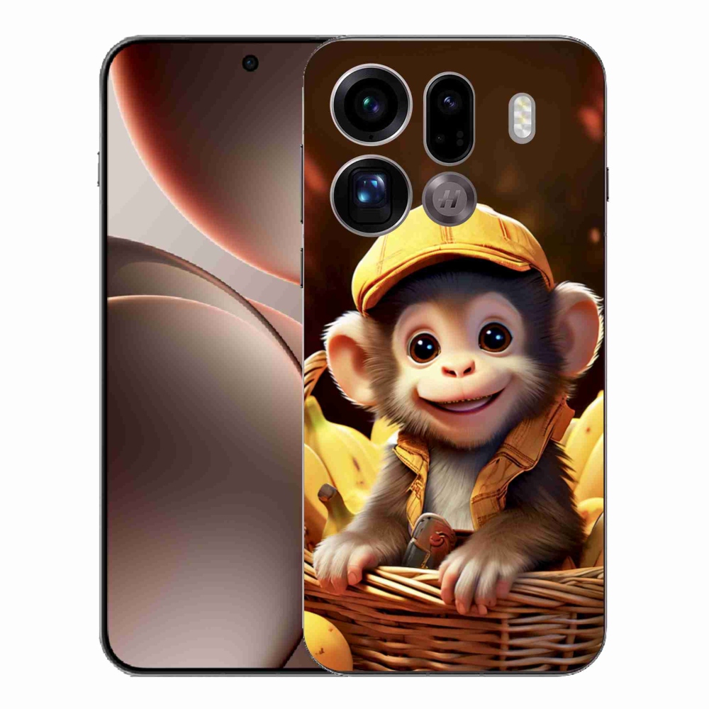 Gélový kryt mmCase na Oppo Find X9 Pro - opice v košíku