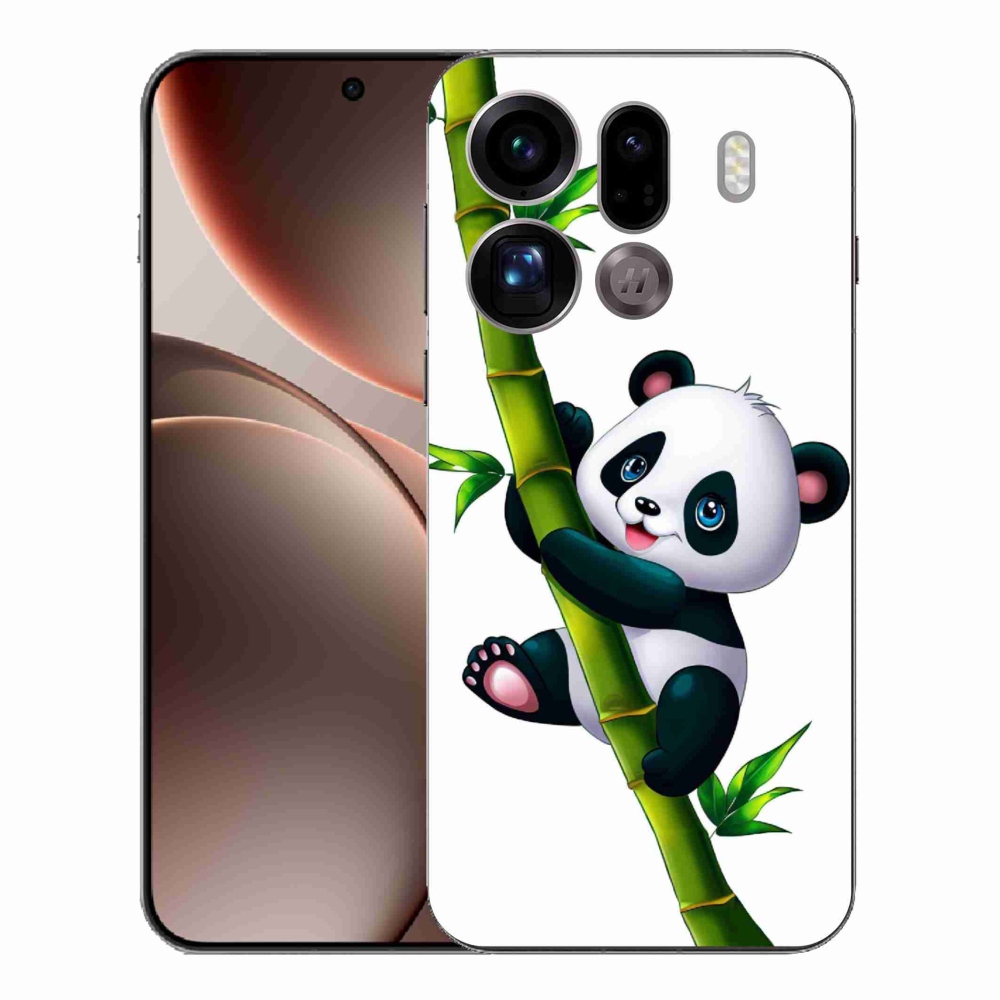 Gélový kryt mmCase na Oppo Find X9 Pro - panda na bambuse