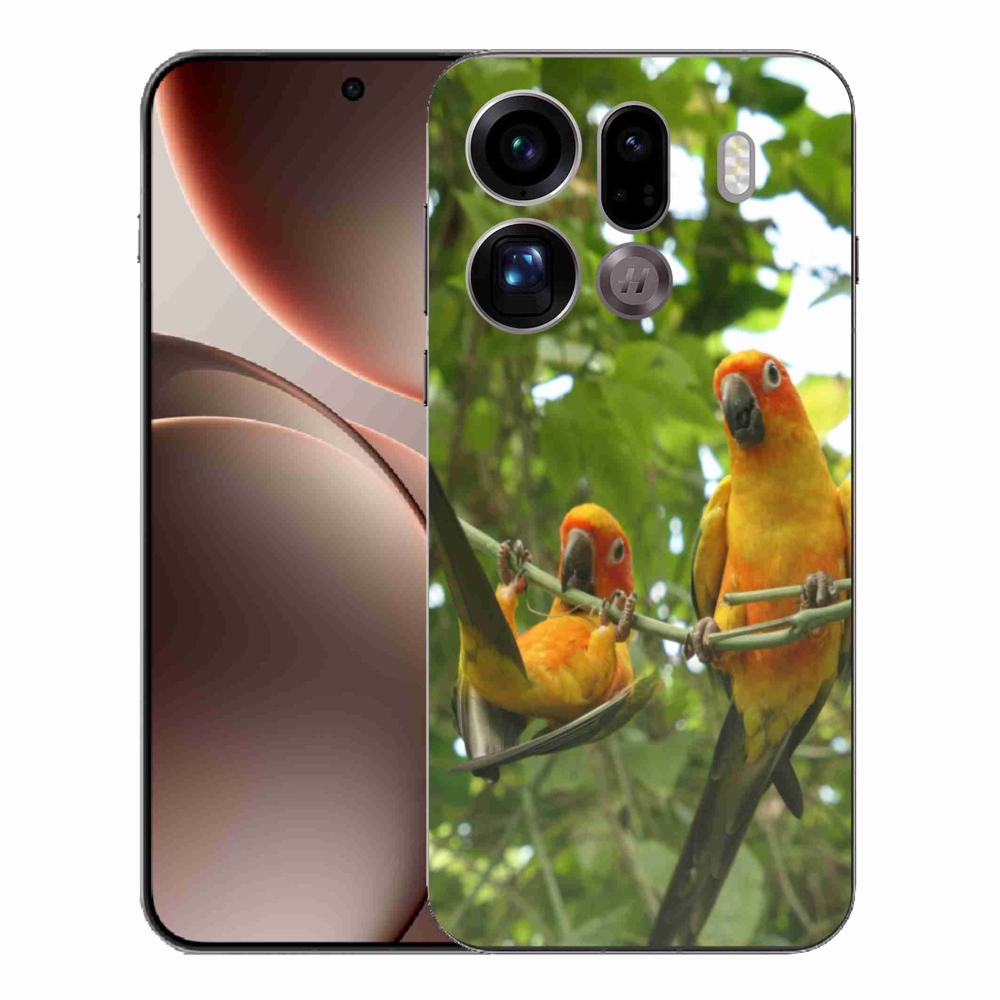Gélový kryt mmCase na Oppo Find X9 Pro - papagáje aratingy