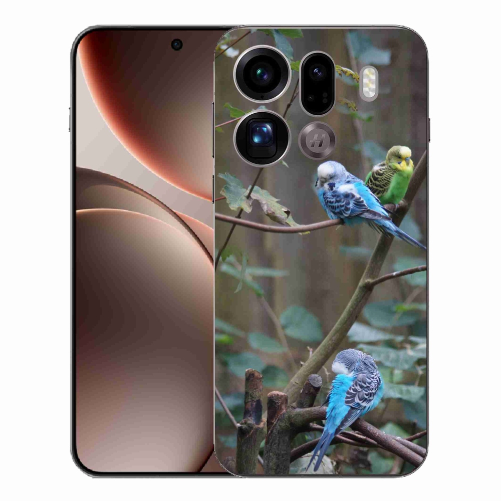 Gélový kryt mmCase na Oppo Find X9 Pro - papagáje na vetve